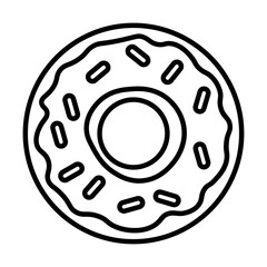black vector donut icon on white background