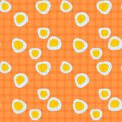 Seamless eggs round circles shapes geometrical fun pattern background - 763827522