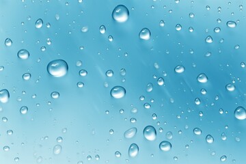 water drops on a blue surface