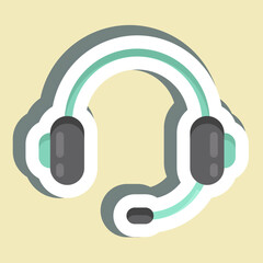 Sticker Headphone. suitable for Computer Components symbol. simple design editable. design template vector. simple illustration