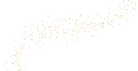 Glittering gold strars dust particles seamless on transparent background. Gold stardust sparkles. Sparkling shiny gold dust particles. Png image.