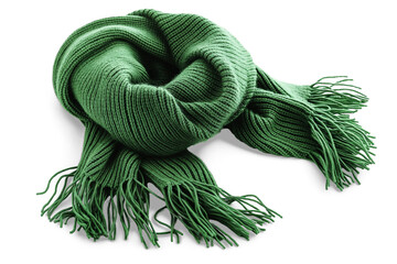 green scarf isolated on white