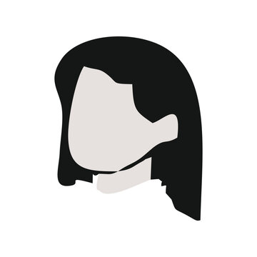 Avatar woman face icon in flat style. Girl vector illustration on white isolated background. Woman business concept.