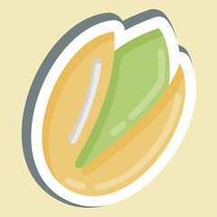 Sticker Pistachio. suitable for Nuts symbol. simple design editable. design template vector. simple illustration