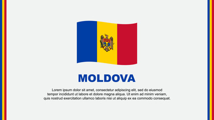 Moldova Flag Abstract Background Design Template. Moldova Independence Day Banner Social Media Vector Illustration. Moldova Cartoon