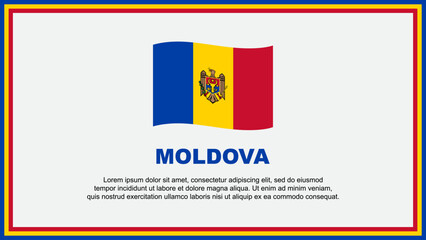 Moldova Flag Abstract Background Design Template. Moldova Independence Day Banner Social Media Vector Illustration. Moldova Banner