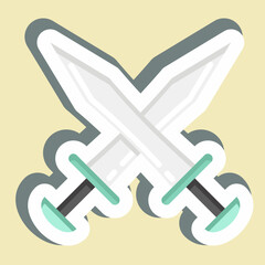 Sticker Swords. suitable for education symbol. simple design editable. design template vector. simple illustration