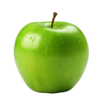 illustration of green apple, Isolated on transparent PNG background, Generative ai