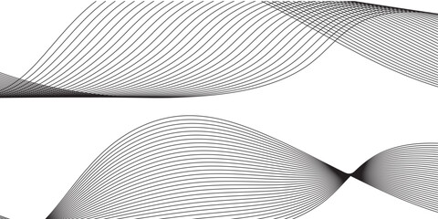 Technology abstract lines on white and black background. Undulate Grey Wave Swirl, frequency sound wave, twisted curve lines with blend effect abstract vector abstract background