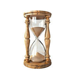 hourglass, sandglass, sand timer, sand clock isolated on white background 3d illustration. With clipping path