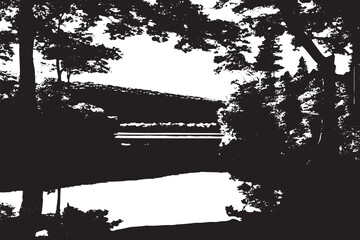Vector Illustration of Black Texture on White Background, Monochrome Design