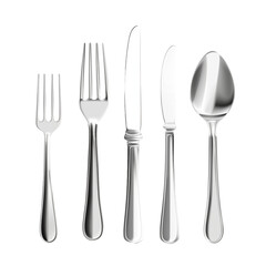 Spoon, fork and knife. isolated on a white background. With clipping path
