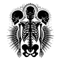 black and white skull tattoo - version 2