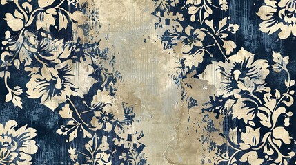 A batik pattern background with a vintage floral design, great for adding a classic and timeless look to designs