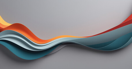 Abstract wallpaper background with smooth and curved lines created by folding wavy paper in the shape of waves, featuring colorful color.