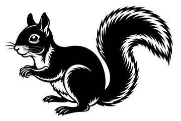 squirrel silhouette  vector and illustration