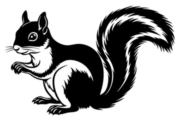 squirrel silhouette  vector and illustration