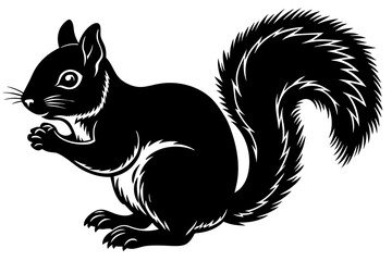 squirrel silhouette  vector and illustration