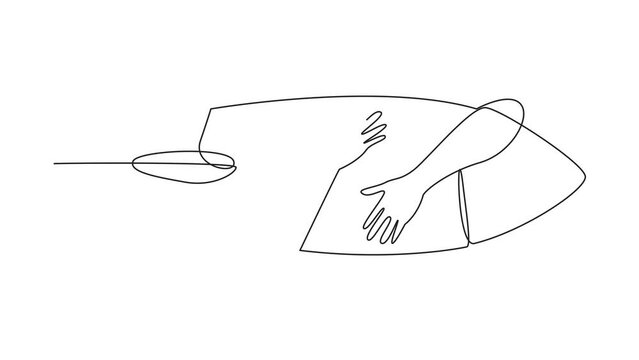 Sef draw animation of hands hugging flying rocket. Entrepreneur starting a new business startup during a pandemic. High experience is needed for the business to be stable. One line footage