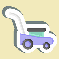 Sticker Mower. suitable for Garden symbol. simple design editable. design template vector. simple illustration