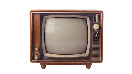 Retro Old Television on Transparent Background, PNG Format