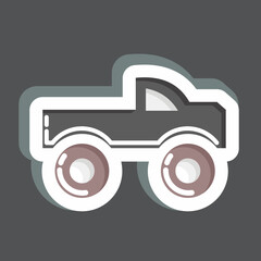 Sticker Monster Car. suitable for Automotive symbol. simple design editable. design template vector. simple illustration