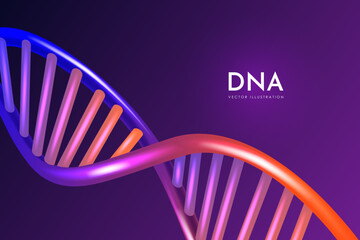 Abstract vector DNA structure. Medical science background. Double helix structure of abstract DNA model.