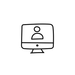 Hand Drawn flat icon for Monitor screen
