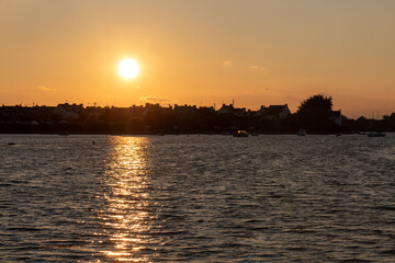 Fototapeta premium sunset over the river