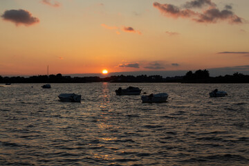 sunset over the river