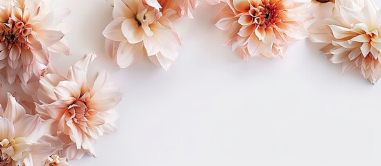 A beautiful bouquet of flowers is gracefully displayed on a clean white table. The vibrant colors of the petals bring a sense of joy and happiness to the room - obrazy, fototapety, plakaty