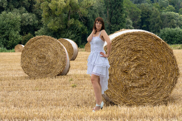 Strohballen mit Model