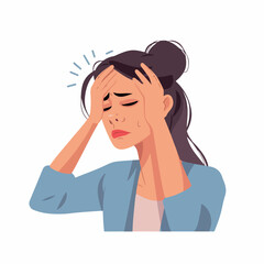 Headache in cartoon, doodle style. Image for t-shirt, web, mobile apps and ui. Isolated 2d vector illustration in logo, icon, sketch style, Eps 10. AI Generative