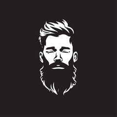 Bearded Man in cartoon, doodle style . Image for t-shirt, web, mobile apps and ui. Isolated 2d vector illustration in logo, icon, sketch style, Eps 10, black and white. AI Generative