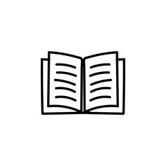 Hand Drawn flat icon for open book