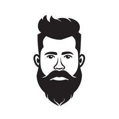 Obraz na płótnie Canvas Bearded Man in cartoon, doodle style. Image for t-shirt, web, mobile apps and ui. Isolated 2d vector illustration in logo, icon, sketch style, Eps 10. AI Generative