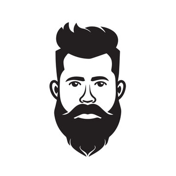 Bearded Man in cartoon, doodle style. Image for t-shirt, web, mobile apps and ui. Isolated 2d vector illustration in logo, icon, sketch style, Eps 10. AI Generative