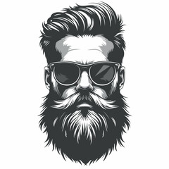 Bearded Man in cartoon, doodle style. Image for t-shirt, web, mobile apps and ui. Isolated 2d vector illustration in logo, icon, sketch style, Eps 10. AI Generative