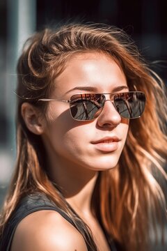 cropped shot of a young woman wearing sunglasses