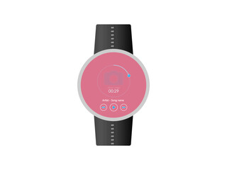 Smart watch Blue generic, illustration vector, fitness tracker concept in flat style, on white background 