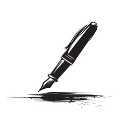 Pen in cartoon, doodle style . Image for t-shirt, web, mobile apps and ui. Isolated 2d vector illustration in logo, icon, sketch style, Eps 10, black and white. AI Generative