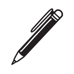 Fototapeta premium Pen in cartoon, doodle style . Image for t-shirt, web, mobile apps and ui. Isolated 2d vector illustration in logo, icon, sketch style, Eps 10, black and white. AI Generative