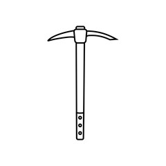 Pick icon vector. Pick axe illustration sign. Extraction symbol.  Mine logo.