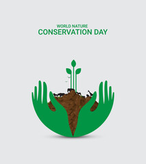 World nature conservation day, conservation day design for social media banner, poster, 3D Illustration