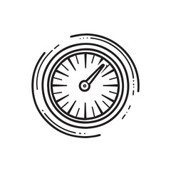 Speedometer in cartoon, doodle style. Image for t-shirt, web, mobile apps and ui. Isolated 2d vector illustration in logo, icon, sketch style, Eps 10. AI Generative