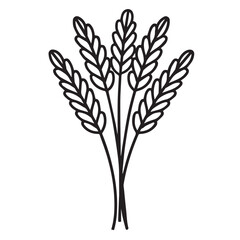 Fototapeta premium Wheat in cartoon, doodle style . Image for t-shirt, web, mobile apps and ui. Isolated 2d vector illustration in logo, icon, sketch style, Eps 10, black and white. AI Generative