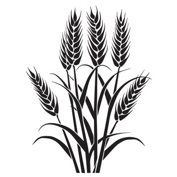 Wheat in cartoon, doodle style . Image for t-shirt, web, mobile apps and ui. Isolated 2d vector illustration in logo, icon, sketch style, Eps 10, black and white. AI Generative