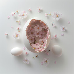 œufs de Pâques coloré et floral