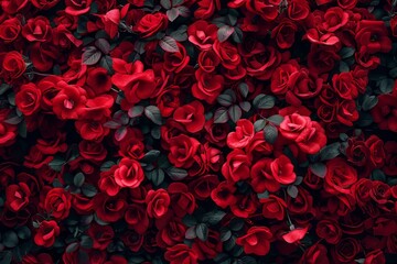 Background of red roses. - obrazy, fototapety, plakaty