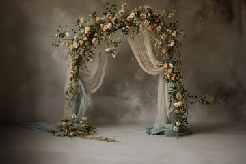 arches floraux romantiques bohèmes beiges